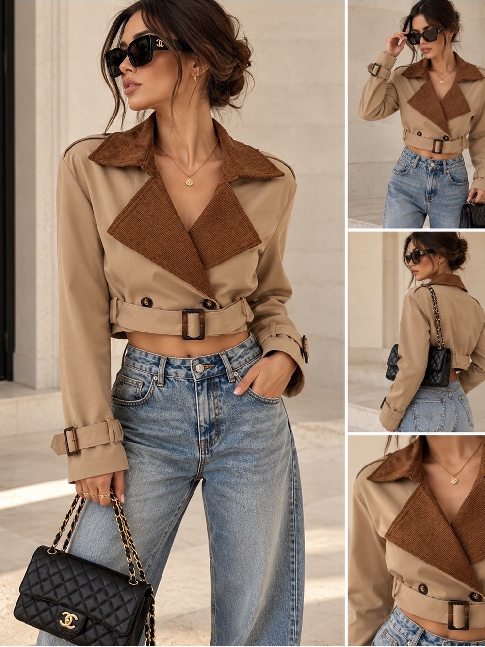 Brand New Cropped Trench Jacket – Size XS